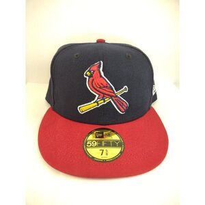 New Era 59Fifty Men Women Cap St Louis Cardinals 7 5/8 Navy Blue Red Fitted Hat
